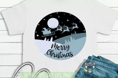 Merry Christmas svg, Santa Sleigh svg, Cricut Cut Files Product Image 2