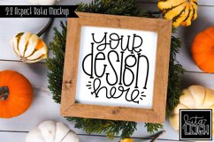 Square Sign Fall Mockup with Pumpkins | Stylized Photo Product Image 1