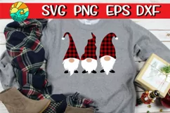 Christmas Gnome - Buffalo Plaid - SVG PNG EPS DX Product Image 1