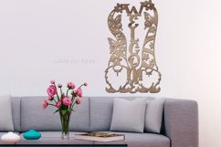 Floral Gnome Sign SVG | Vertical Welcome Sign Laser Files Product Image 2