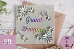 3D Grand daughter card | Paper cutting | birthday card SVG Product Image 1