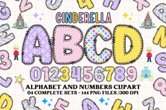 Cinderella Alphabet png clipart, Cinderella letters doodle Product Image 1