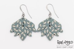 Simple Floral 2 Part Laser Engraved Earring Download Product Image 3