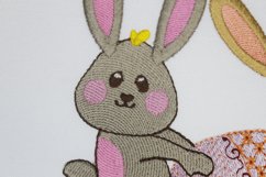 Easter Bunnies playing with the egg. Embroidery design Product Image 3
