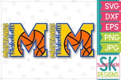 M Mustangs Basketball SVG DXF EPS PNG JPG Product Image 5