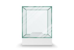 Empty Transparent Glass Box Cube Vector Product Image 1