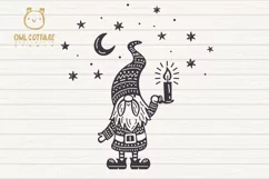 Scandinavian Gnomes SVG, Good Night Gnome with Lantern, Tomt Product Image 2