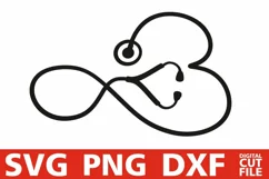 Stethoscope svg, Doctor svg, Nurse svg, Heart, Silhouette Product Image 2