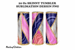 Gold Marble Glitter 20oz Skinny Tumbler Sublimation Design Product Image 2