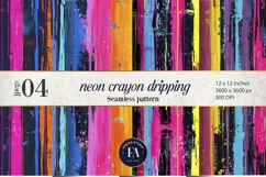 Neon Crayon Drip Texture | Bright Dripping Crayon Pattern Product Image 1