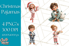 Christmas Pajamas Clipart PNG, Holiday PJ Illustration Product Image 1