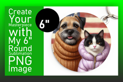 Artful Keychain Circle Design Template , Dog and cat Product Image 1