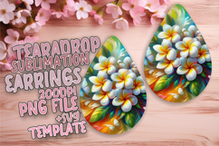 Artful Teardrop Earrings Template Art , Flowers Product Image 1