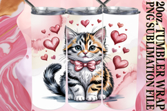 PLAYFUL DREAMS 20oz TUMBLER WRAP, Cat Valentin's Day Product Image 1