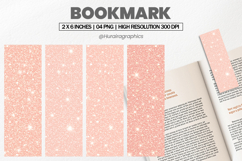 Peach Glitter Bookmark PNG, Bookmark Sublimation Product Image 1