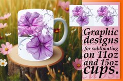 Serene Petals: Floral Water Design Mug Wrap 11oz 15oz Product Image 1
