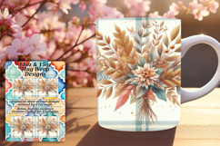 Delightful 15oz Mug Wrap Png Template , Autumn Flower Product Image 1