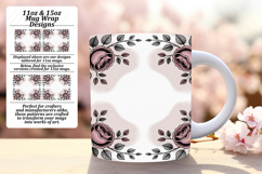 Sophisticated 15oz Png Mug Wrap , Flowers Product Image 1