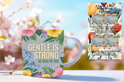 STUNNING 15oz PNG Mug Wrap Design , Flower Quote Product Image 1