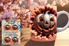 Inspiring 15oz Mug Wrap Png Template , 3D Pumpkin Product Image 1