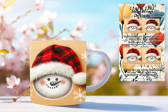 Happy 11oz Mug Wrap Png Template , Snowman Product Image 1