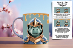 Serene 15oz Mug Wrap Png Design , Cute Dino Product Image 1