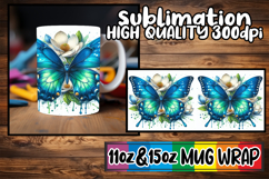 Bright smiles 11oz 15oz sublimation wrap, Butterfly Product Image 1