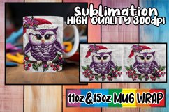 Owl Wrap for 11oz 15oz Mug Christmas Embroidered Product Image 1