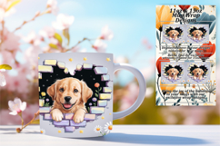 Beautiful 15oz Mug Wrap Png Design , Cute Dog Product Image 1