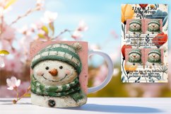 Holiday Mug Wrap Snowman Winter Design 11oz 15oz Product Image 1
