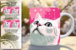Cat's Colorful Escapade: Sublimation Mug Design Product Image 1