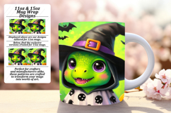 Sophisticated 15oz Mug Wrap Png Design , Halloween Dino Product Image 1
