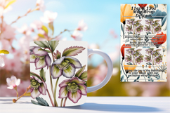 Gorgeous 11oz Mug Wrap Png Artwork , Flowers Product Image 1