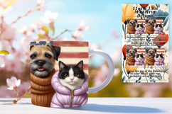 Artful 11oz Mug Wrap Png Template , Dog and cat Product Image 1