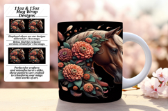 GLAMOROUS 15oz Mug Wrap PNG Design , Horse Product Image 1