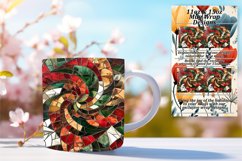 Abstract Mosaic Flower Mug Wrap Sublimation 11oz 15oz Product Image 1