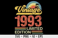Vintage 1993 Limited edition SVG - 30th Birthday SVG T-shirt Product Image 1