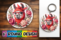 Luminous Keychain Round PNG, Cute Animals Product Image 1