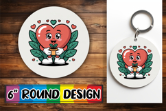 Sweet Circle Car Coaster PNG, Valenines Heart Product Image 1