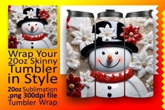 Sublimation Magic: Winter 3D Snowman Tumbler Wrap Product Image 1