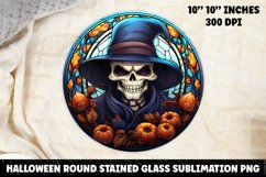 Halloween Stained Glass Sublimation PNG | Skull | Ghost Product Image 1