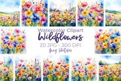 20 Wildflower Watercolor Clipart JPG Images Product Image 1
