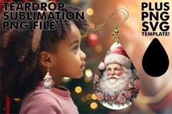 Bright Teardrop Earrings Sublimation, Christmas Product Image 1