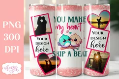 Valentines day photo tumbler wrap PNG template Product Image 1