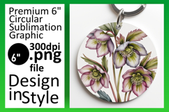 Cute Flamingo with Flowers Round Design PNG Product Image 1