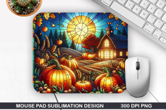 Pumpkin Mouse Pad Sublimation, Halloween Mouse Pad PNG Product Image 1
