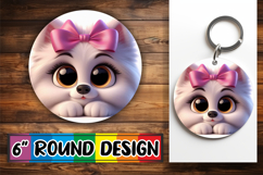 Whimsical Round Designs for Gifts, 3D Dog Product Image 1