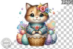 Easter Cat Sublimation - Easter Clipart PNG Design Product Image 1