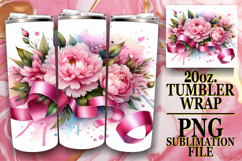 Blissful Sublimation 20oz tumbler wrap, Flowers Product Image 1