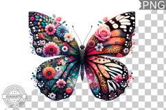 Vibrant Floral Butterfly Sublimation - Clipart PNG Design Product Image 1